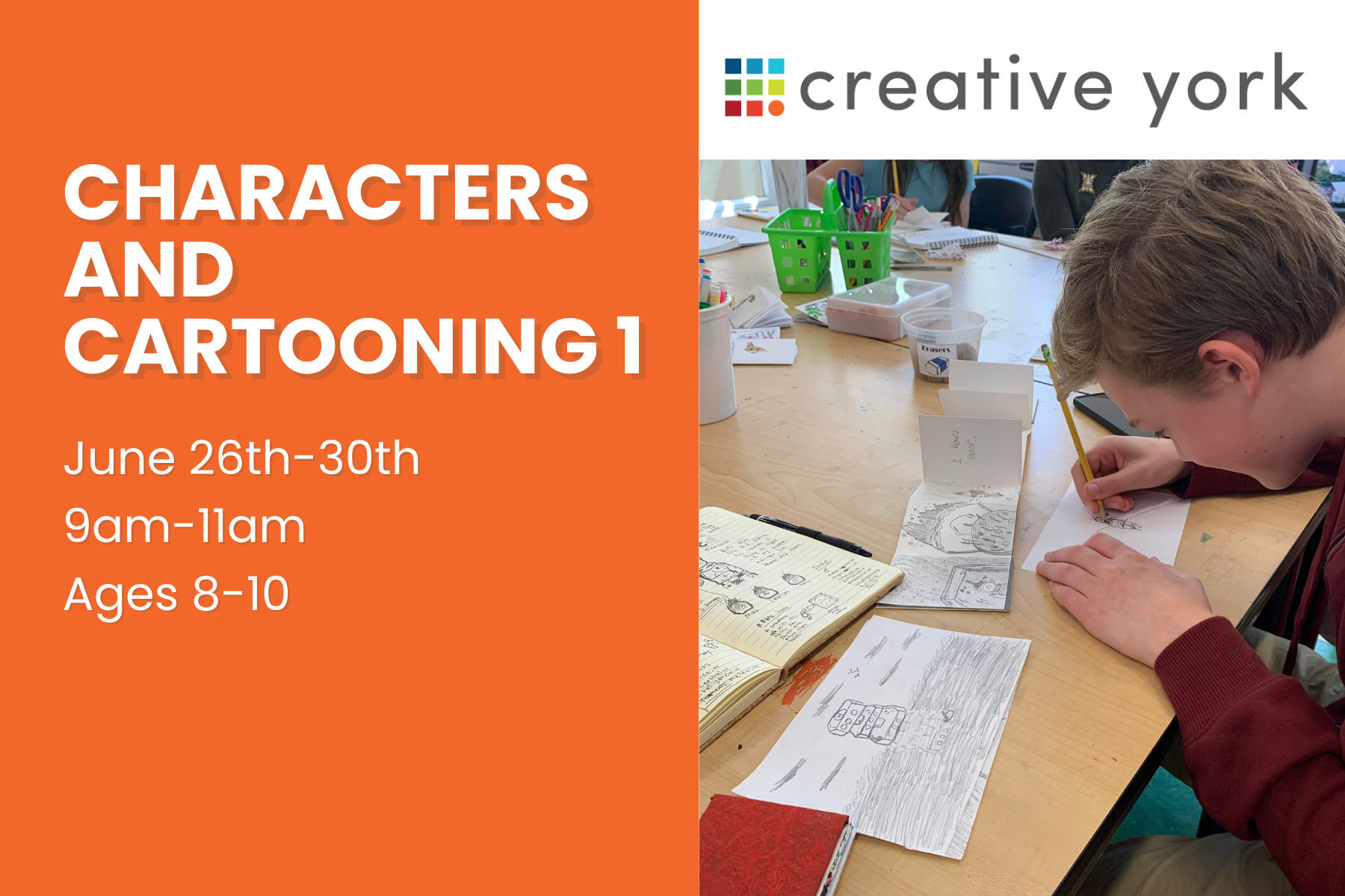 Characters & Cartooning Camp 1 (ages 8-10)